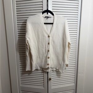 Hudson Jeans Ivory Button-Up Cardigan